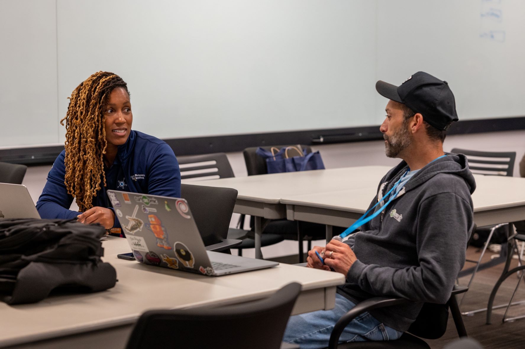 LaVonda meeting with her technical mentor in Seattle during week 1 of the Impact Accelerator for Black Founders